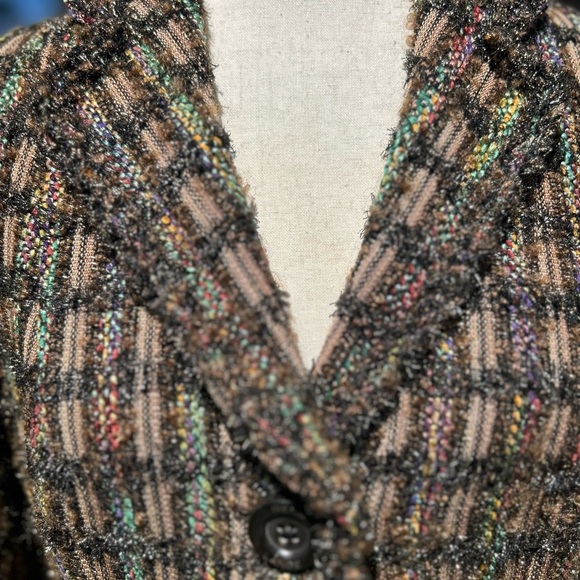 Rena Lange Tweed Pattern Virgin Wool Mohair Blazer - Picture 6 of 11
